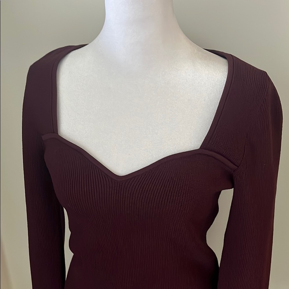 Elegant Burgundy Knit Dress